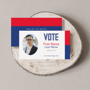 Editable Political Campaign Photo Business Card