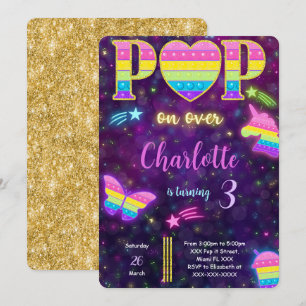 Editable Pop it Birthday Invitation