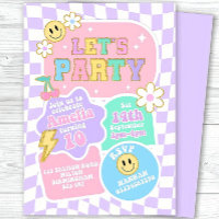 Editable Preppy Let's Celebrate Smile Face Birthda