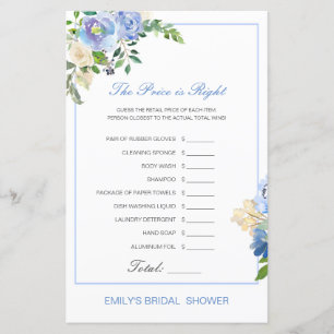 Editable Price is Right Bridal Shower Game