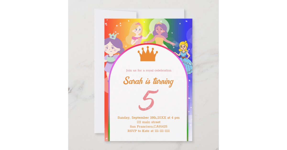 Editable PRINCESS Birthday Party Invitation | Zazzle