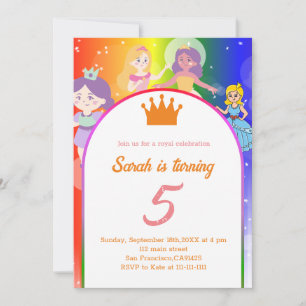 Editable PRINCESS Birthday Party Invitation