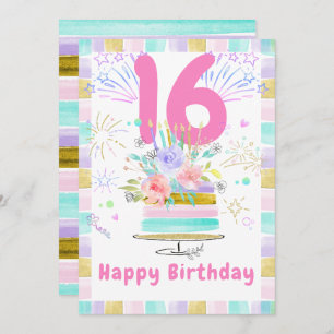 Editable Printable 16th Birthday Card
