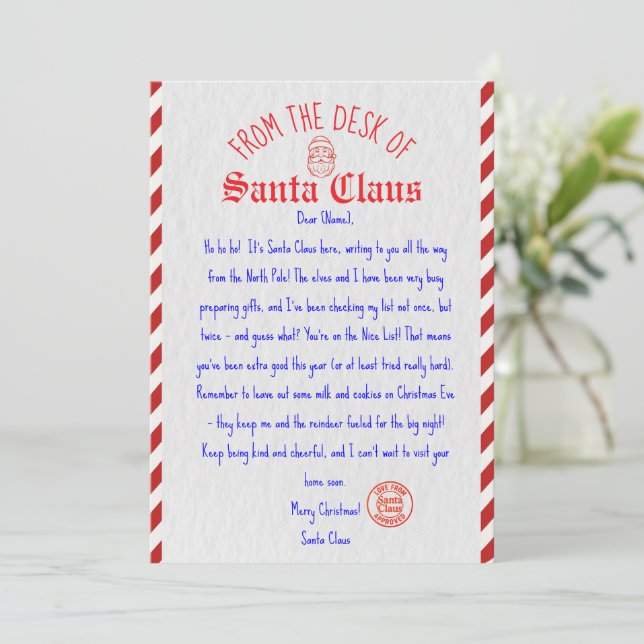 Editable Printable Santa Letter Template (Standing Front)