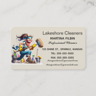 Editable Professional Cleaner Business Card
