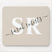 Editable professional monogram name beige