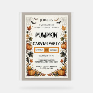 Editable Pumpkin Carving Party Halloween CUSTOM Acrylic Sign
