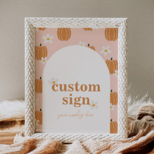 Editable Pumpkin Party Custom Sign