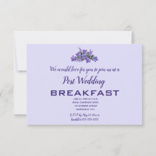 Editable Purple Campunala Post Wedding Breakfast RSVP Card