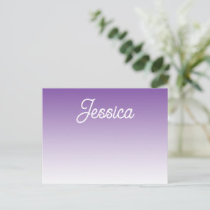 (Editable) Purple Colour Ombre & Your Text Announcement Postcard