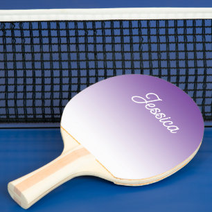 (Editable) Purple Colour Ombre & Your Text Ping Pong Paddle