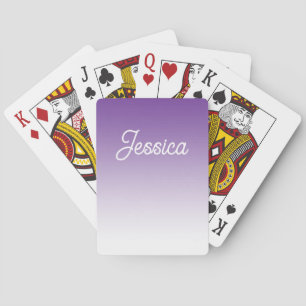(Editable) Purple Colour Ombre & Your Text Playing Cards