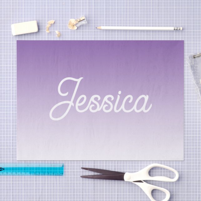 (Editable) Purple Colour Ombre & Your Text Tissue Paper (Craft)
