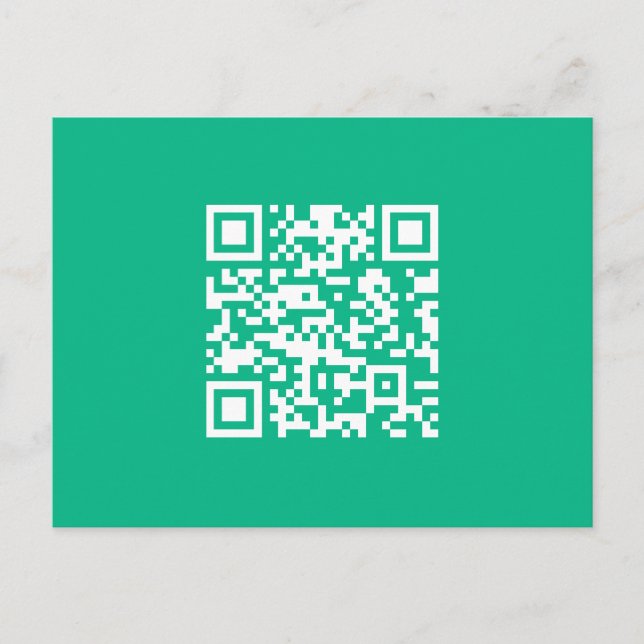 Editable QR Code Generate Your Own |  Teal Green  Postcard (Front)