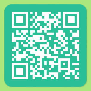 Editable QR Code Generate Your Own    Teal Green  Square Sticker