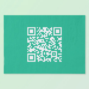 Editable QR Code Generate Your Own    Teal Green  Tissue Paper