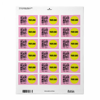 Editable QR Code Logo Modern Pink Black Business  Label