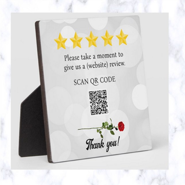Editable QR Code Review and Rose Plaque (Creator Uploaded)