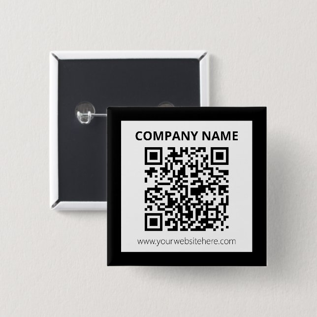 Editable QR code & Simple Customisable Design  15 Cm Square Badge (Front & Back)
