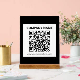 Editable QR code & Simple Customisable Design  Acrylic Sign