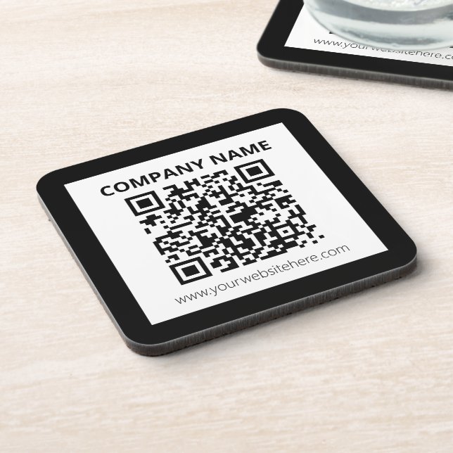 Editable QR code & Simple Customisable Design  Coaster (Left Side)