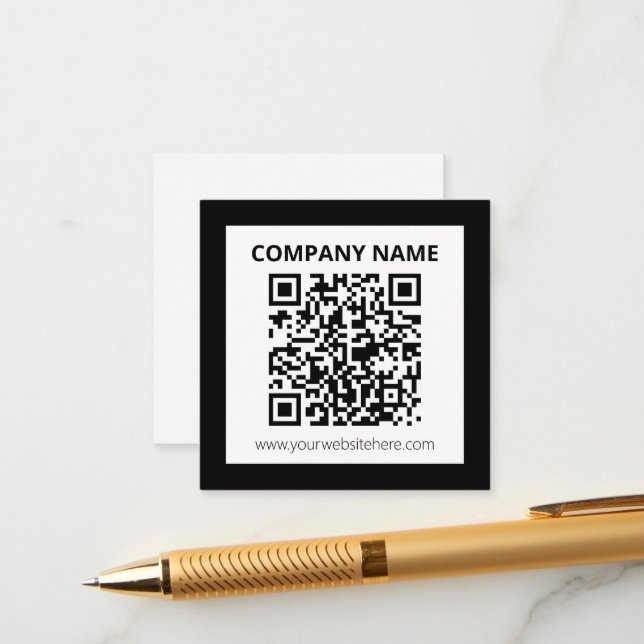 Editable QR code & Simple Customisable Design  Enclosure Card (Front/Back In Situ)
