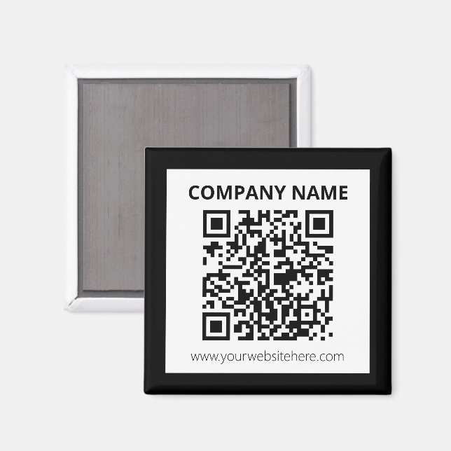 Editable QR code & Simple Customisable Design  Magnet (Front/Back)