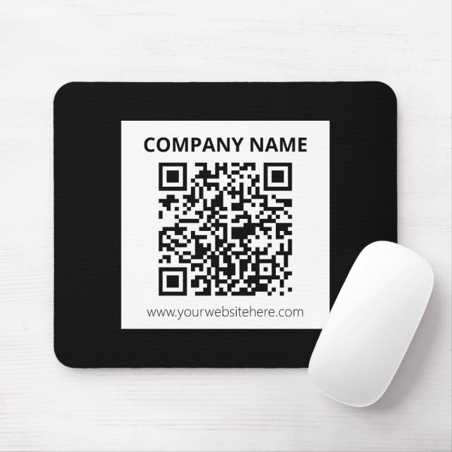 Editable QR code & Simple Customisable Design  Mouse Mat (With Mouse)