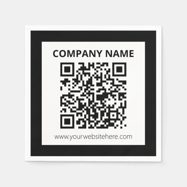 Editable QR code & Simple Customisable Design  Napkin (Front)