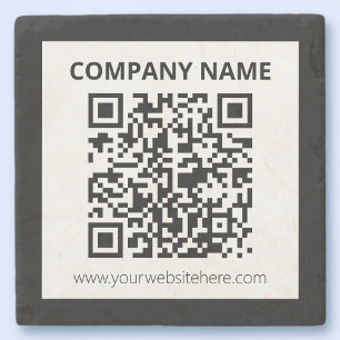 Editable QR code & Simple Customisable Design Stone Coaster