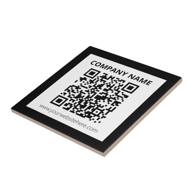 Editable QR code & Simple Customisable Design  Tile (Side)