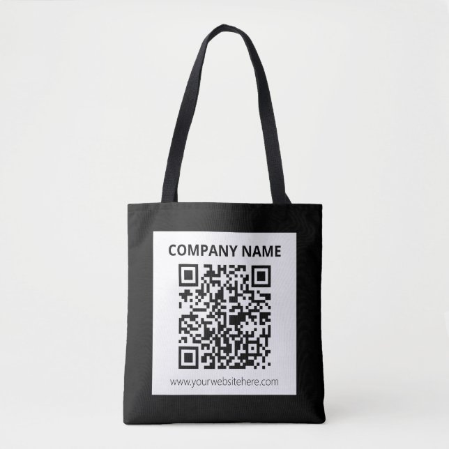 Editable QR code & Simple Customisable Design  Tote Bag (Front)