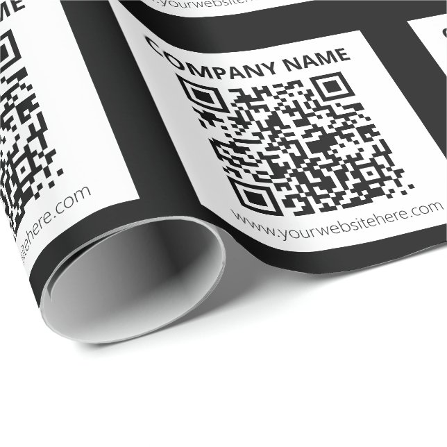 Editable QR code & Simple Customisable Design  Wrapping Paper (Roll Corner)