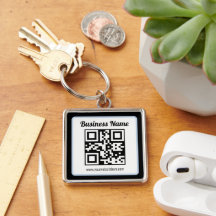 Editable QR code & Text w/Light Blue Border