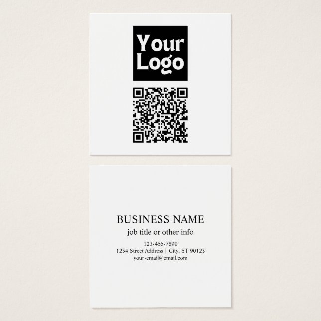 Editable QR code & Your Business Logo or Image (Front & Back)