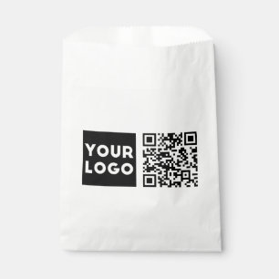 Editable QR code & Your Business Logo or Image Favour Bags