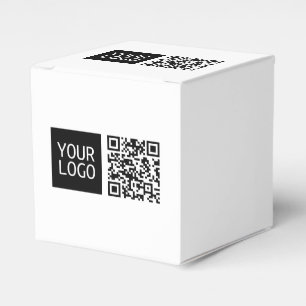 Editable QR code & Your Business Logo or Image Favour Box