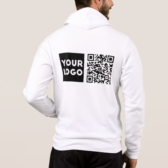 Editable QR code & Your Business Logo or Image Hoodie (Back)
