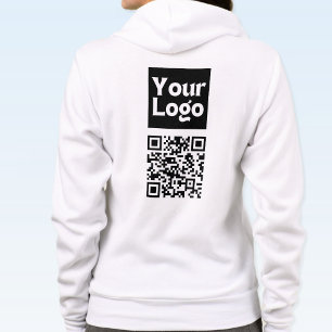 Editable QR code & Your Business Logo or Image Hoodie