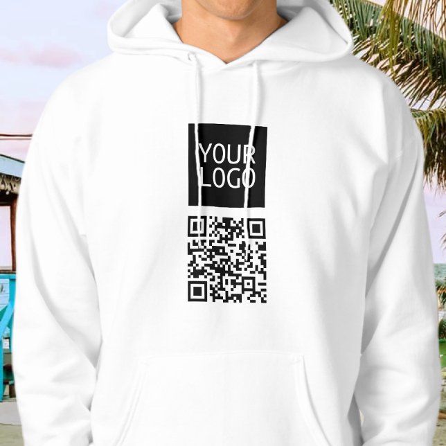 Editable QR code & Your Business Logo or Image Hoodie (Creator Uploaded)