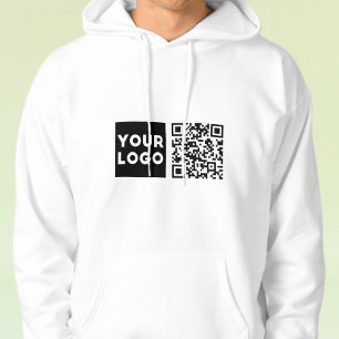 Editable QR code & Your Business Logo or Image Hoodie