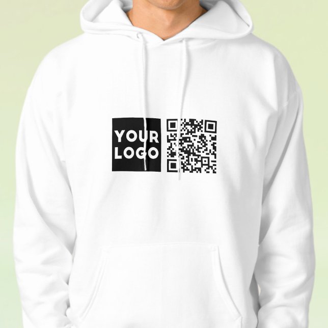 Editable QR code & Your Business Logo or Image Hoodie (Creator Uploaded)