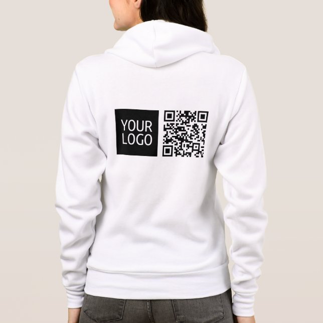 Editable QR code & Your Business Logo or Image Hoodie (Back)