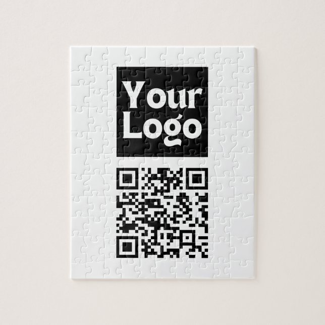 Editable QR code & Your Business Logo or Image Jigsaw Puzzle (Vertical)