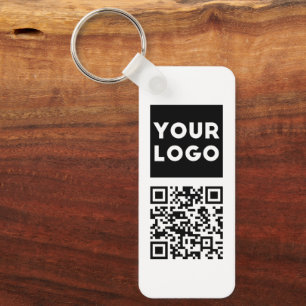 Editable QR code & Your Business Logo or Image Key Ring