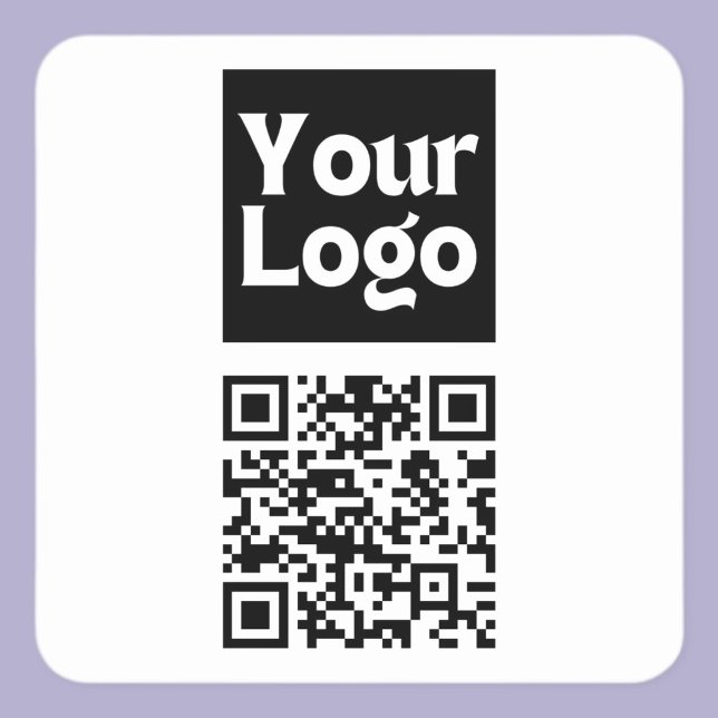 Editable QR code & Your Business Logo or Image Square Sticker (Creator Uploaded)