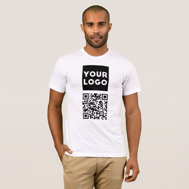 Editable QR code & Your Business Logo or Image T-Shirt (Front Full)