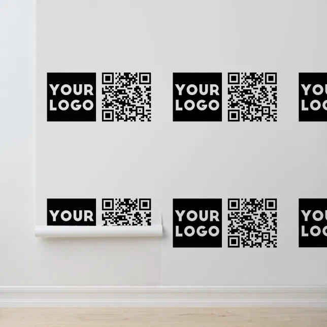Editable QR code & Your Business Logo or Image Wallpaper | Zazzle