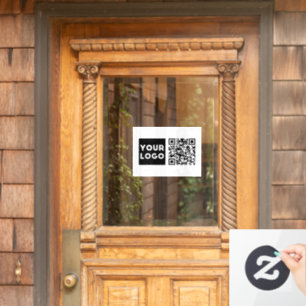 Editable QR code & Your Business Logo or Image Window Cling