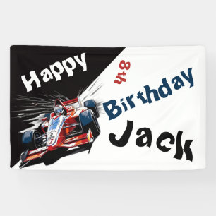 Editable Race Car Birthday Banner